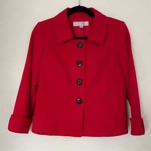 TAHARI red ¾ length sleeve blazer